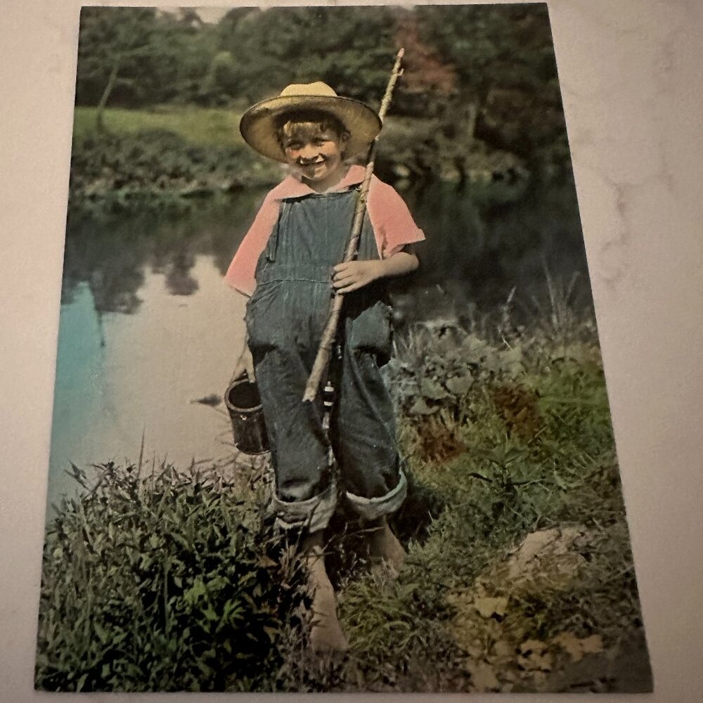 Vintage Hand Painted Photo Calendar Print "Happiness Ahead"